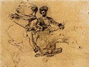 Eugene Delacroix Illustration for Goethe-s Faus painting